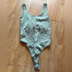 Free People clean lines bodysuit sage green Medium/Large